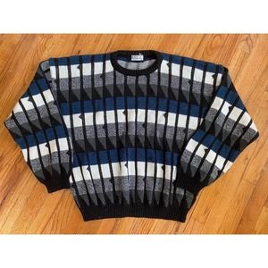 Area mens XL blue black white jumper sweater pullover